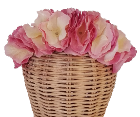 Diadema Primavera. Diadema de hortensias en tonos rosas y beige : PVP 32 euros